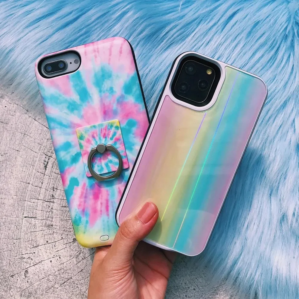 🎉 HOST PICK🎉 Luxy Lemon Rainbow Laser Holo Glass Battery Case for iPhone XS Max